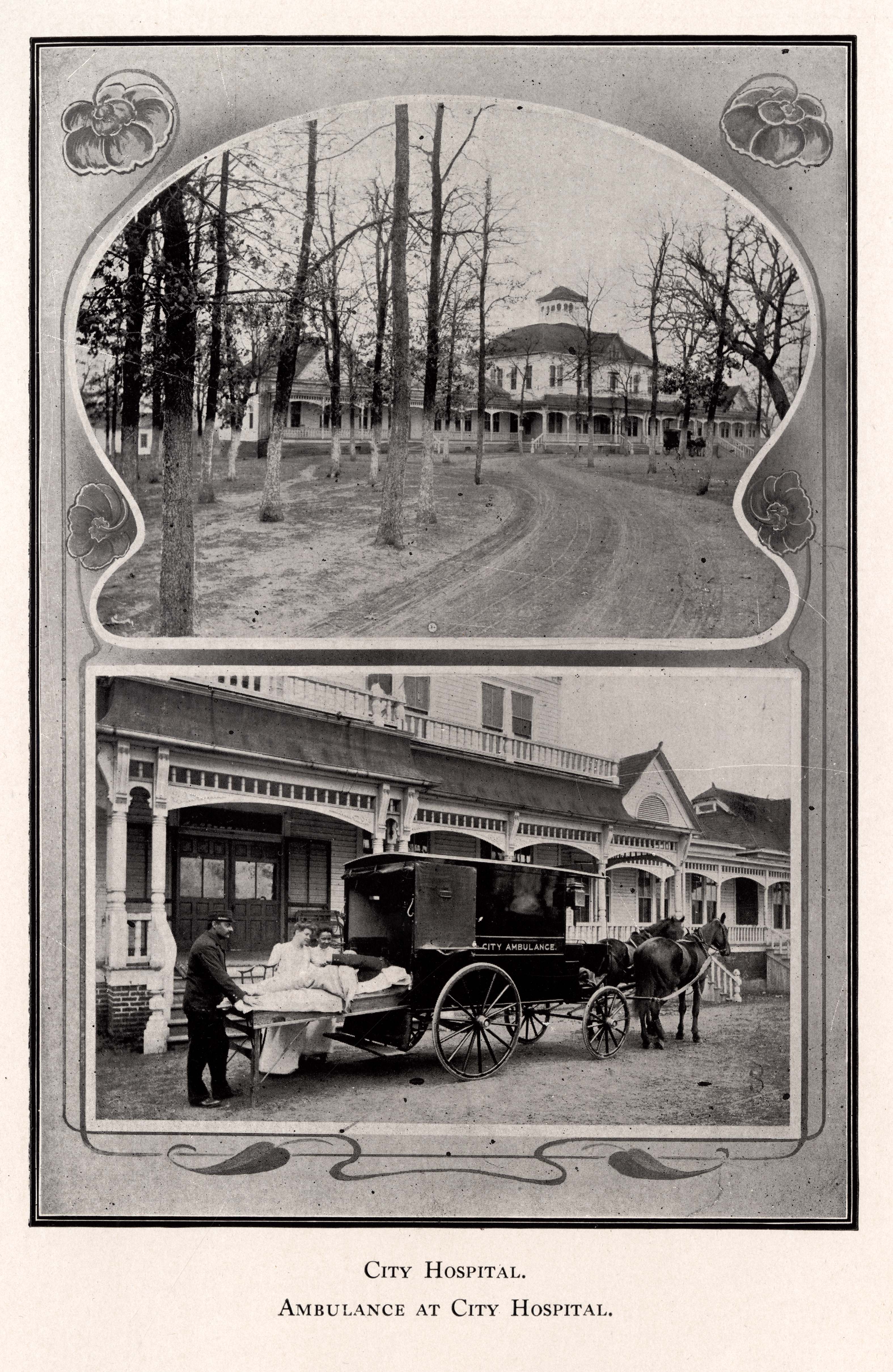 Photos of the City Hospital in Dallas in 1907 where then Baylor University College of Medicine students practiced.