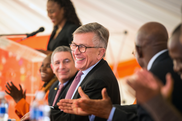 Lamberto Andreotti, CEO of Bristol-Myers Squibb, laughing. (Photo by Smiley N. Pool)