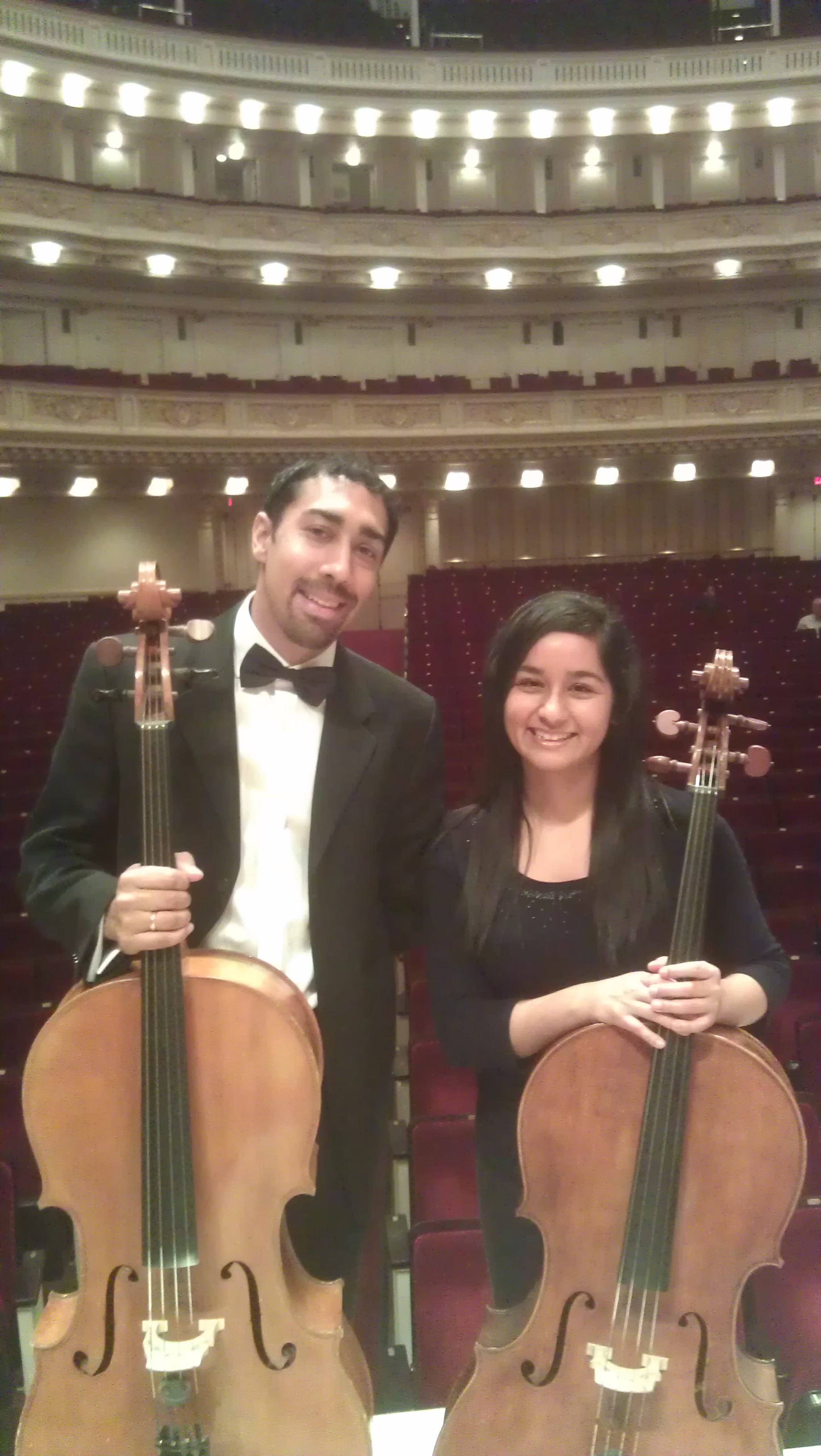 Effie Rahman with Dr. Rajeev Raghavan at Carnegie Hall.