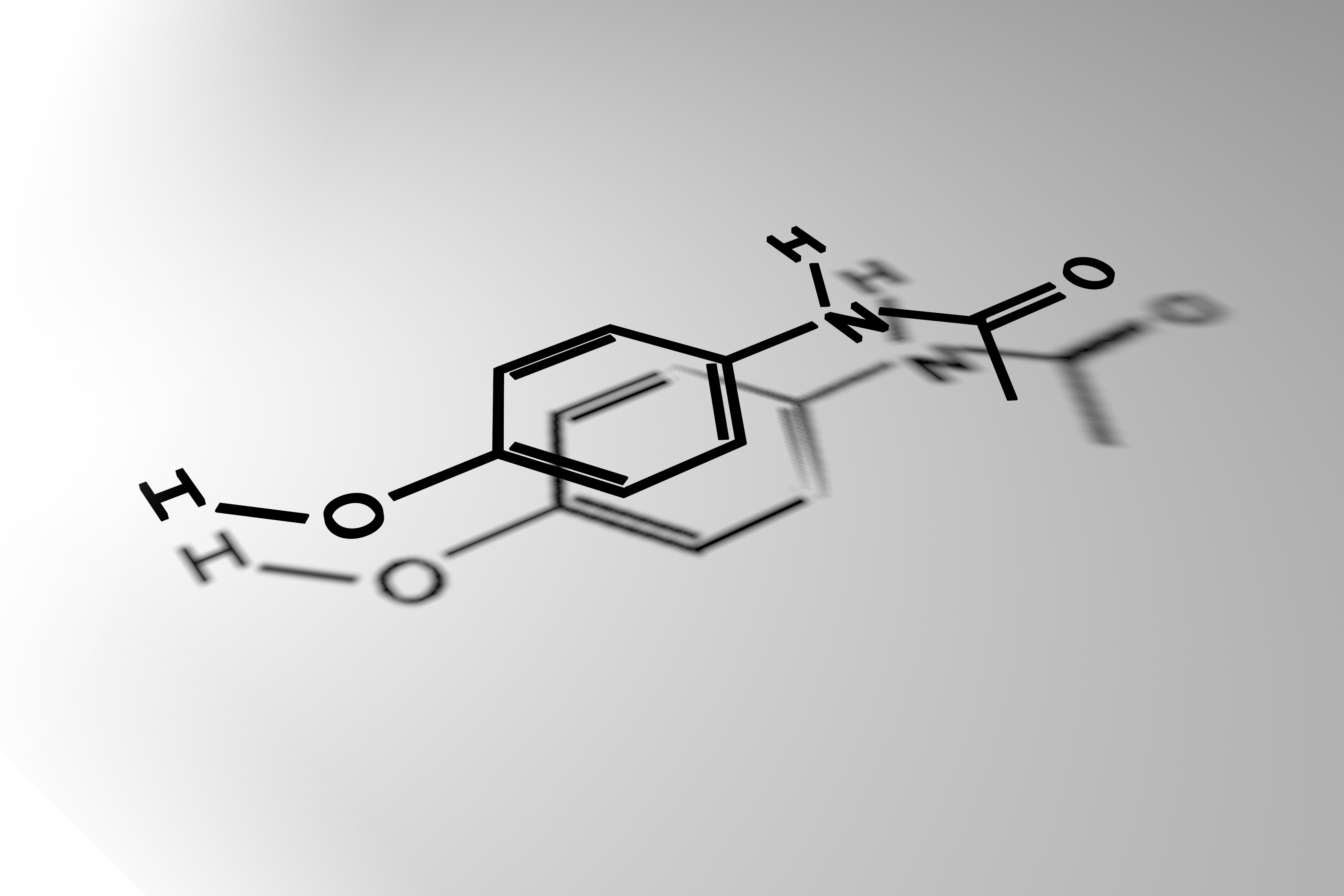 Chemical structure of acetaminophen, by Scott Holmes, Michael E. DeBakey Department of Surgery, Baylor College of Medicine