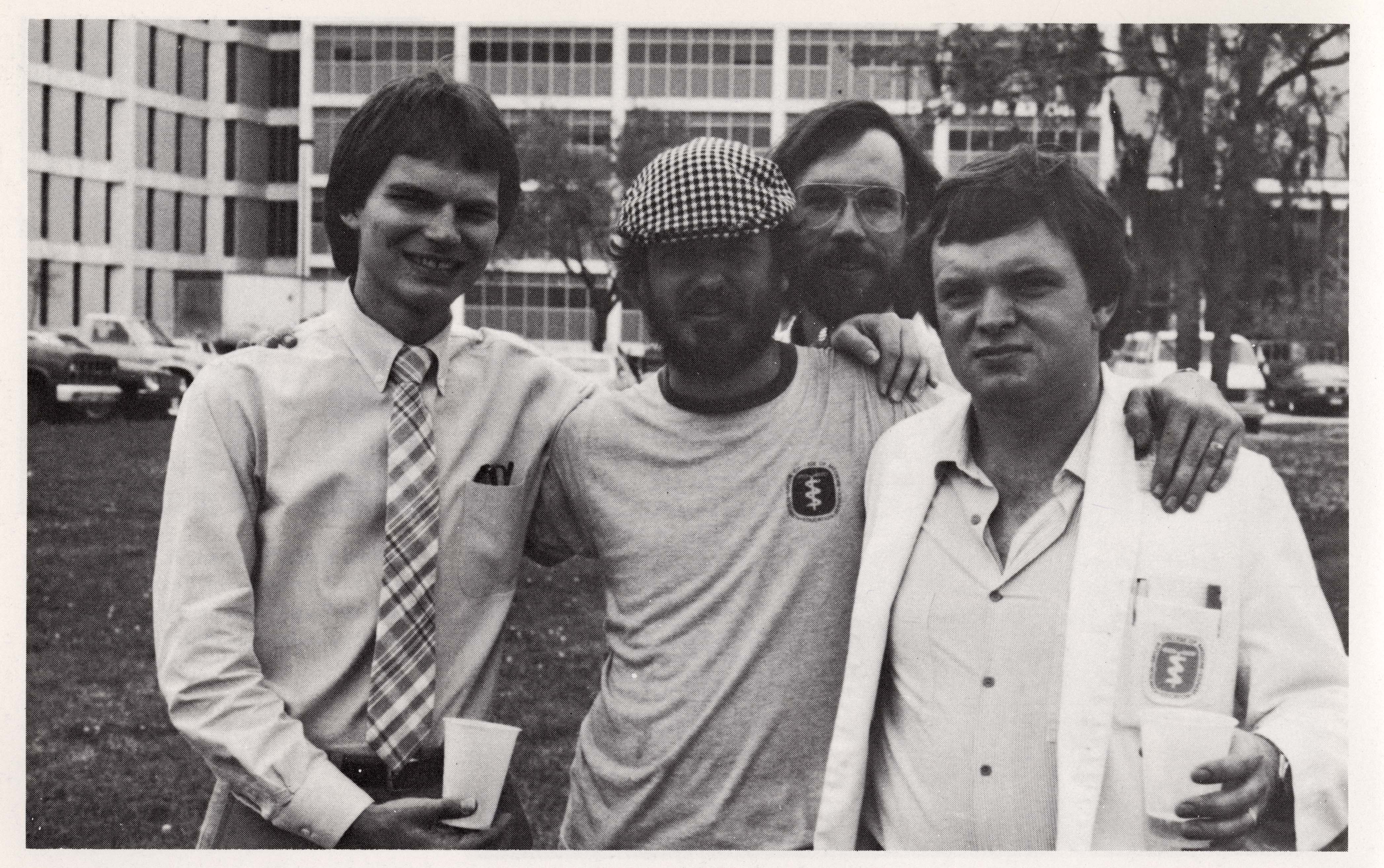 Baylor College of Medicine students pose in what was a parking lot in 1982./Photo courtesy Baylor College of Medicine Archives