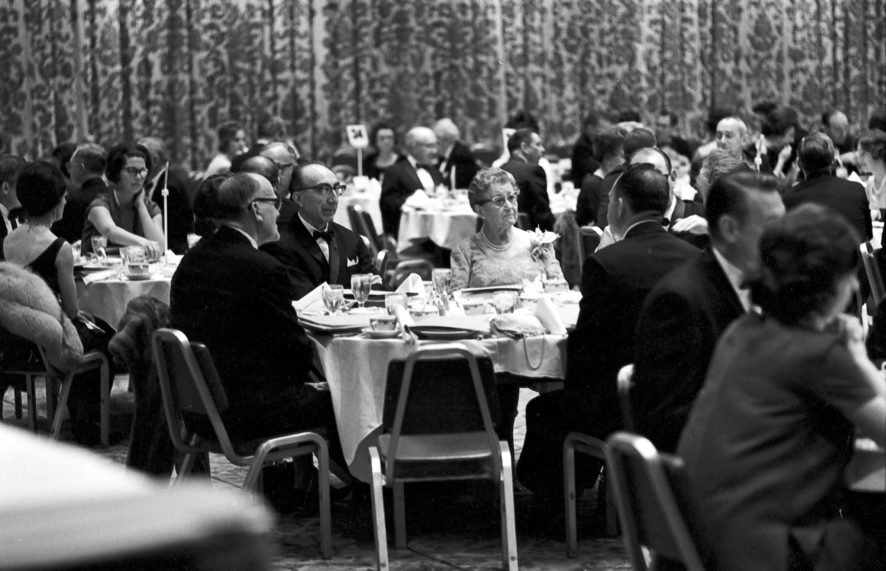 Dr. Michael E. DeBakey at the dedication dinner for the JIMR at the Rice Hotel. Photo courtesy of Baylor College of Medicine Archives.