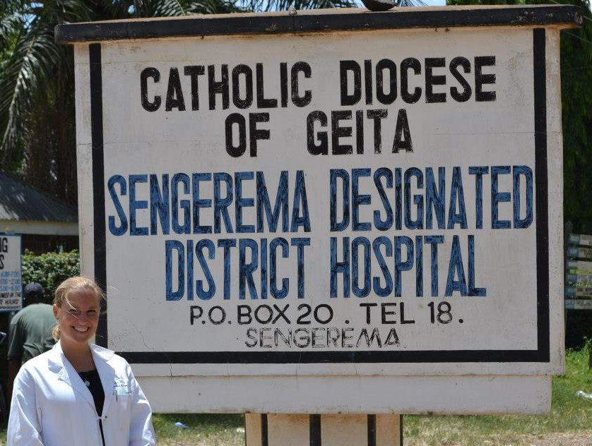 Dr. C. Anne Morrison in front of Sengerema Designated District Hospital