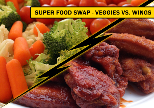 Choosing fresh vegetables over greasy wings is a healthy play.