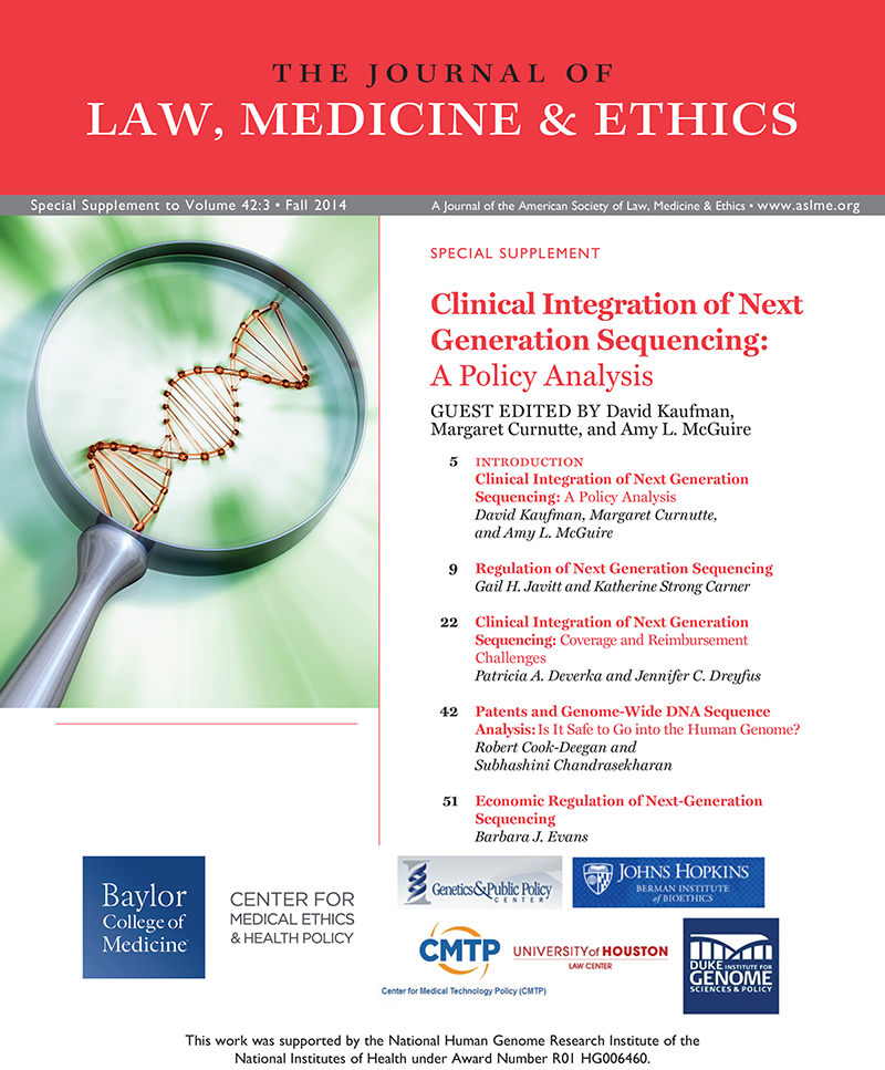 The cover of the Journal of Law, Medicine & Ethics featuring our ethics experts.