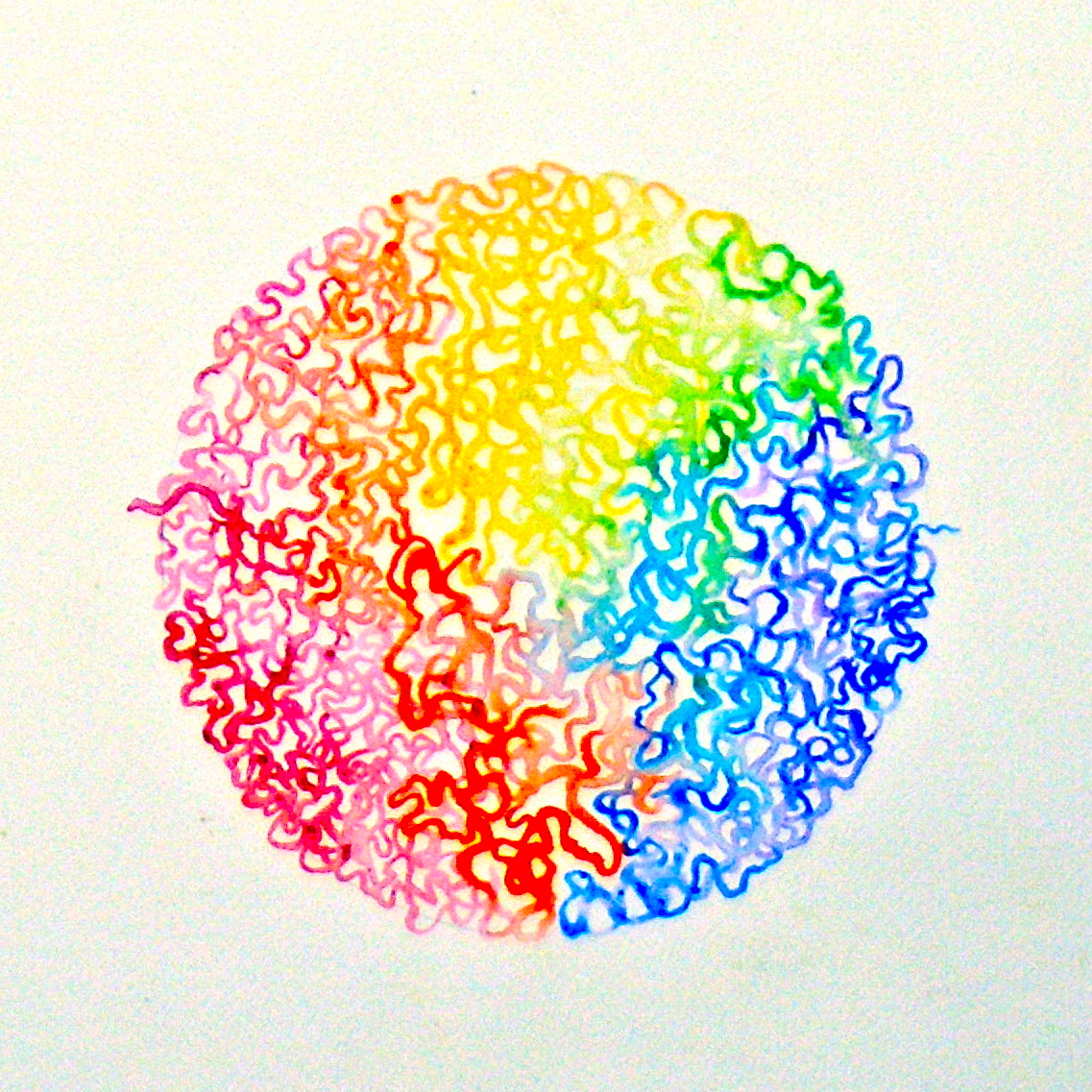 Artist's interpretation of chromatin folded up inside the nucleus. Credit: Mary Ellen Scherl