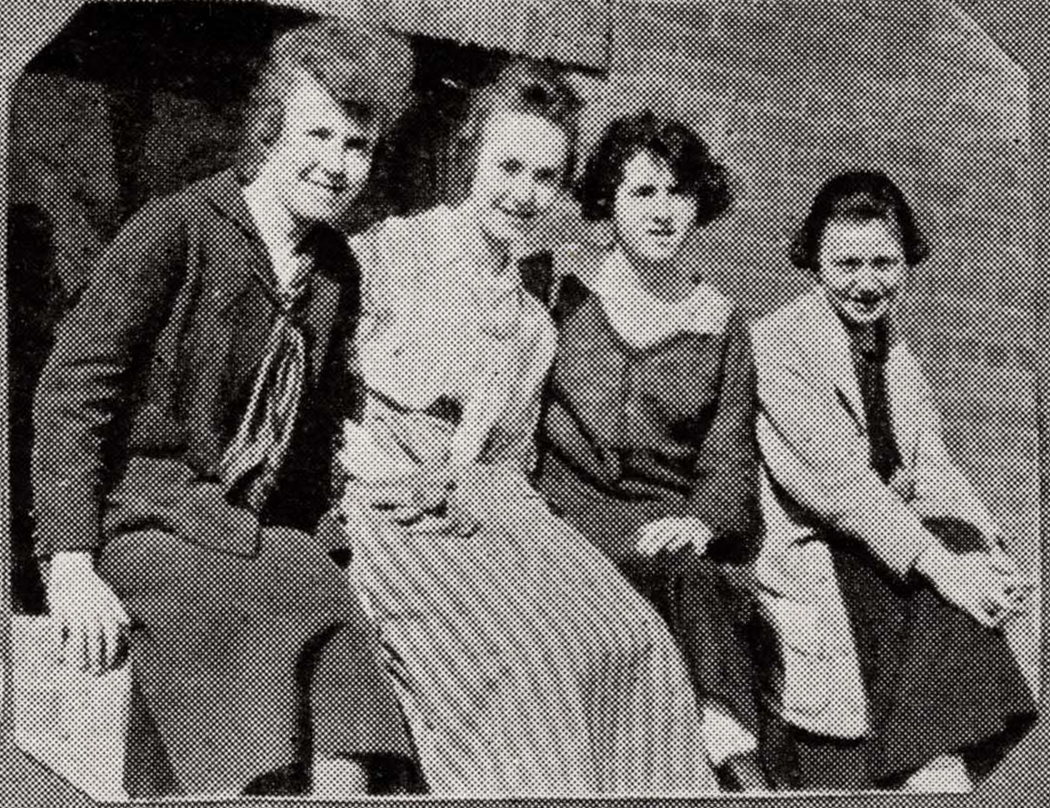 Four women sit posing for a photo from the 1918 Round Up Yearbook. Courtesy of the Baylor College of Medicine Archives