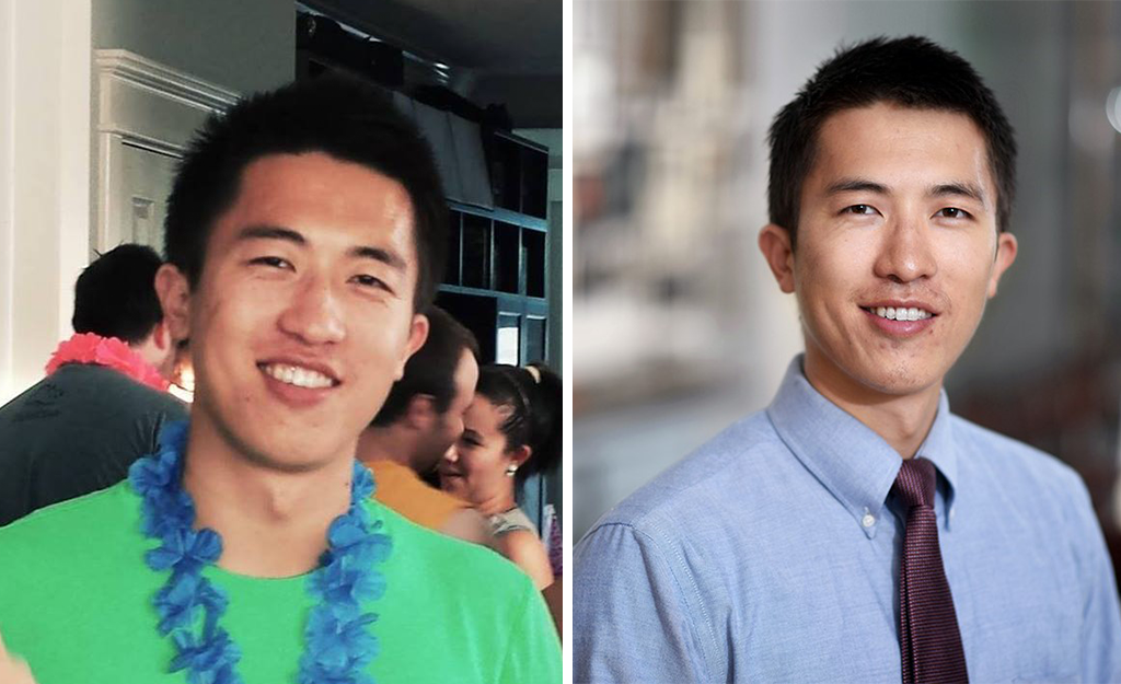 Photo by Baylor College of Medicine. Ren as a student (left) and today (right). 