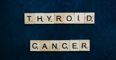 The words "thyroid cancer" spelled out in lettered-tiles.