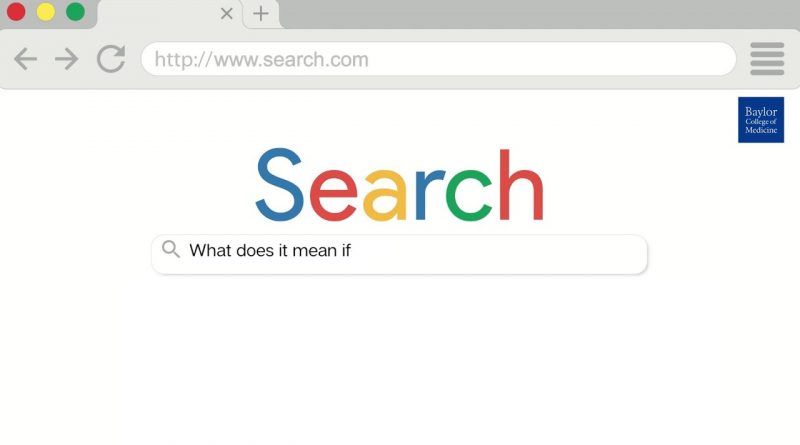 A parody of the Google search homepage, themed toward medical questions