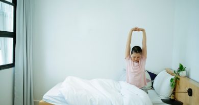 Woman stretching before starting her day