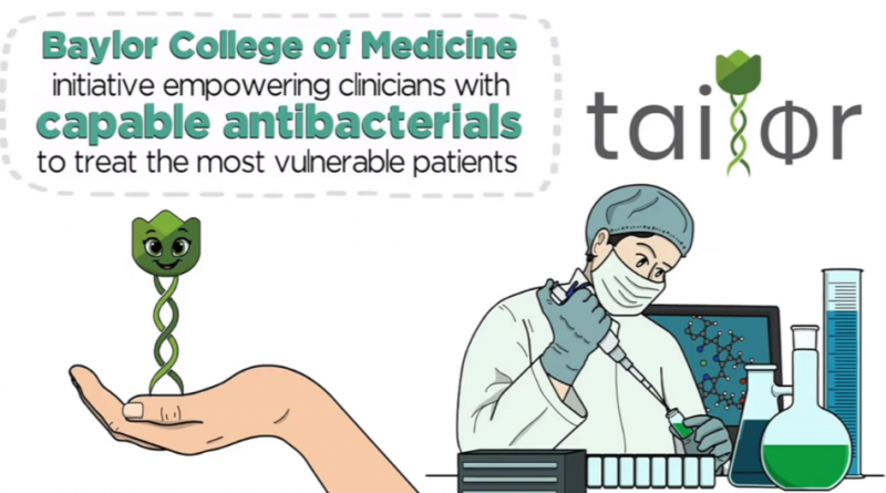 Text that reads, Baylor College of Medicine initative empowering clinicians with capable antibacterial to treat the most vulnerable patients.