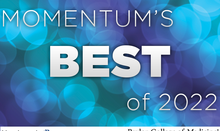Various shades of blue background with a text overlay. The text reads "Momentum's Best of 2022."