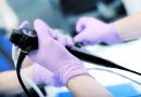 Instrument for endoscopy in the doctor's hands.