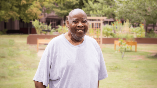 Walter Pinkney standing outside 