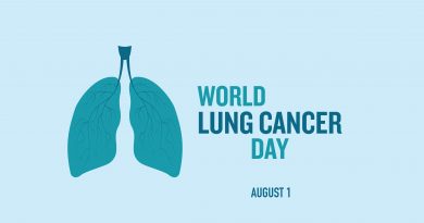 An illustrated pair of lungs and the words "World Lung Cancer Day August 1."