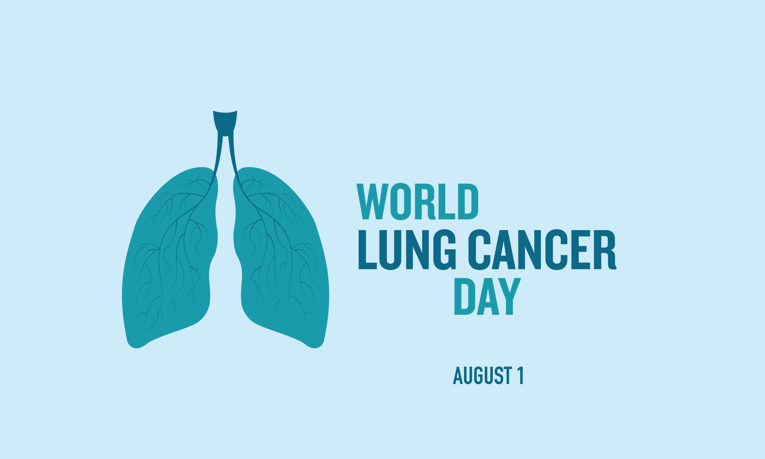 An illustrated pair of lungs and the words "World Lung Cancer Day August 1."