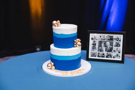 Closeup of the cake from the Baylor Genetics 10th anniversary party.