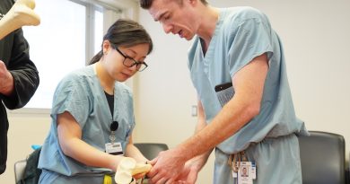 Dr. Yao Yang practicing external fixation of fractures with Dr. Omar Atassi.
