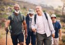 Group of men hiking.