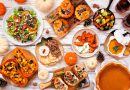 Savory pumpkin dishes on table.