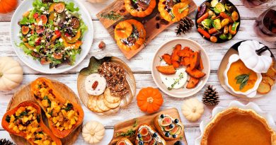 Savory pumpkin dishes on table.