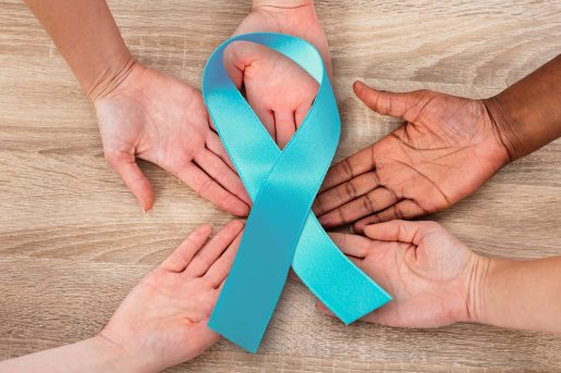Hand Joined In Circle Holding Cervical Cancer Symbol