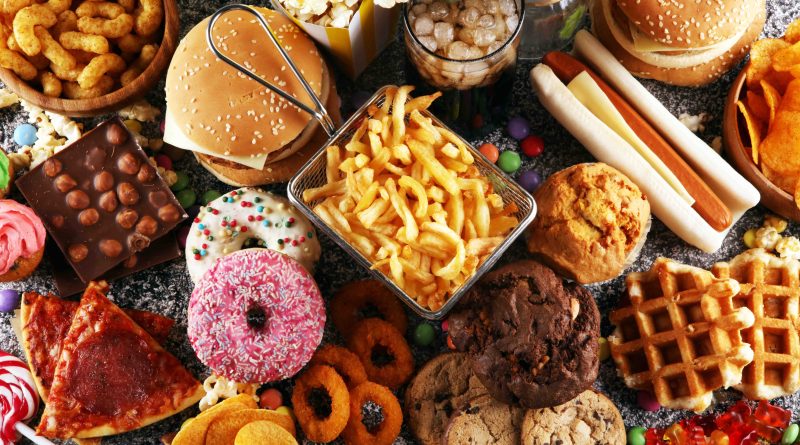 Assortment of junk food.