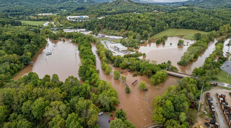 Flooding from Hurricane Helene in Western North Carolina