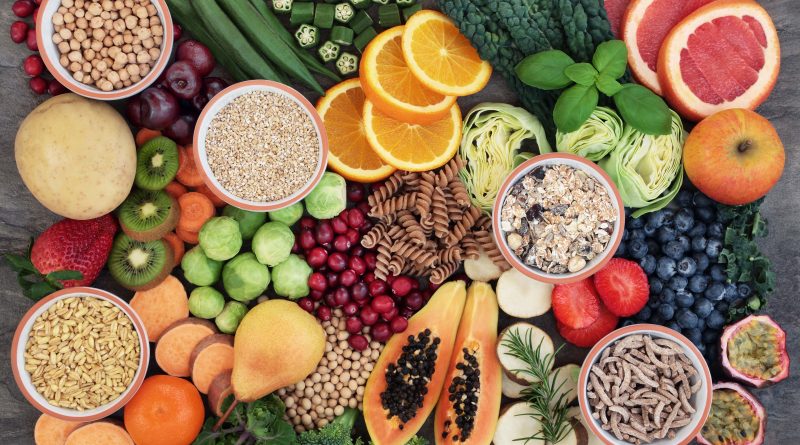 Healthy foods with fiber.