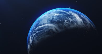 Earth in space view with shining sunrise in universe and galaxy background. Nature and World environment concept. Science and globe. Fantasy sky atmosphere. 3D illustration render