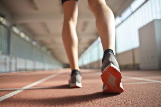 Person walking on track.
