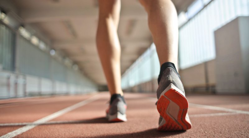Person walking on track.