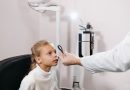 Child getting eye exam.